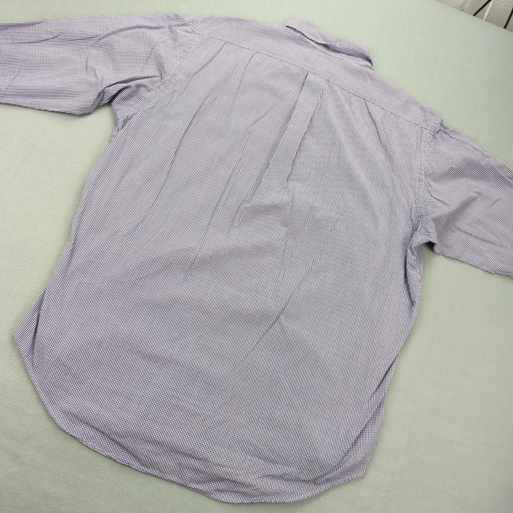Vtg Ralph Lauren Shirt Mens 16.5‎ 34/35 Yarmouth Purple Gingham Button Down Pony - Picture 9 of 10